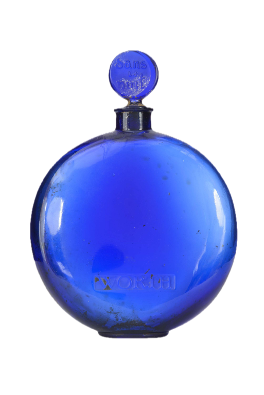 Vintage Art Deco perfume bottle "Dans la Nuit" by Worth, cobalt blue glass
